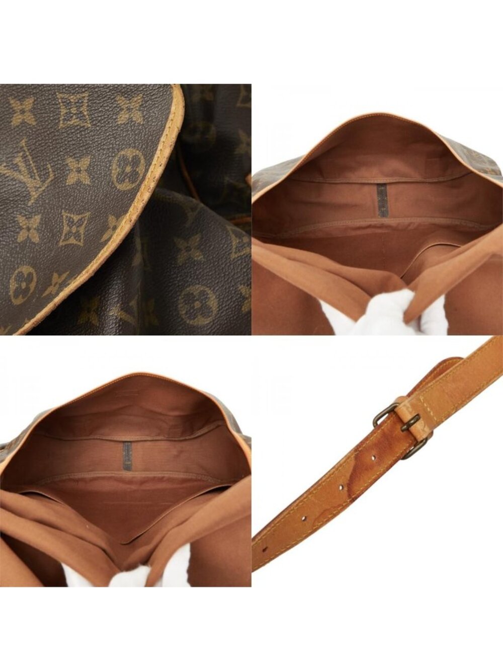 Louis Vuitton Monogram Saumur 35 Crossbody Shoulder Bag Brown Leather - Picture 9 of 10